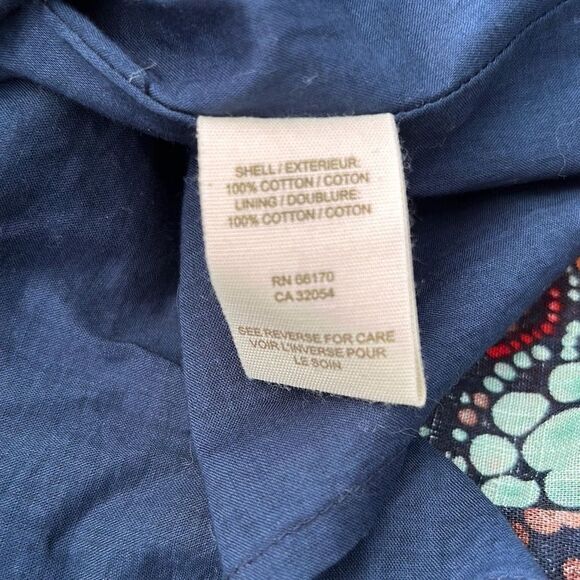 Free People Boho Lined Tank Dress Blue with circle pattern Sz 8 - Picture 11 of 16